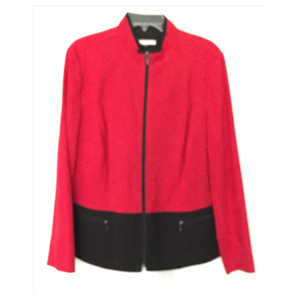 Red an black lightweight zip up blazer
